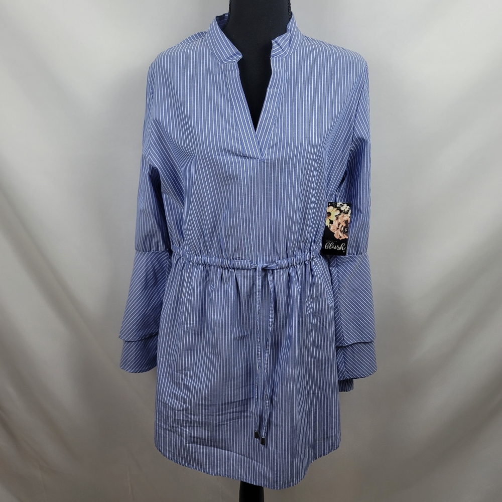 Blush Striped Shirt Dress Sz XL